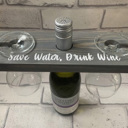 wine bottle and glass holder