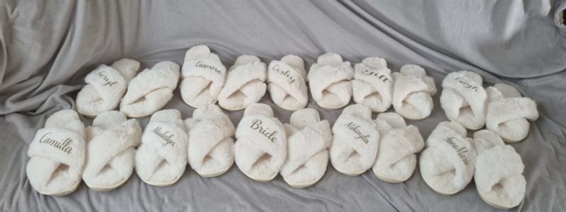 Wedding Slippers, Fluffy, personalised