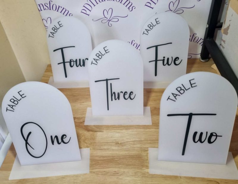 Table Number Sign