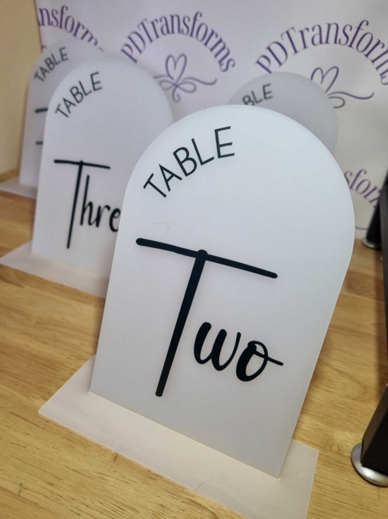 Table Number Sign