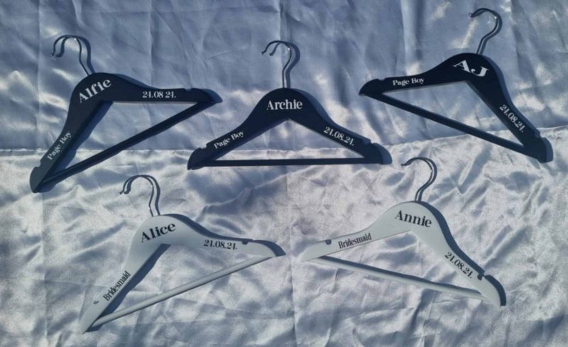 Personalised wooden coat hanger