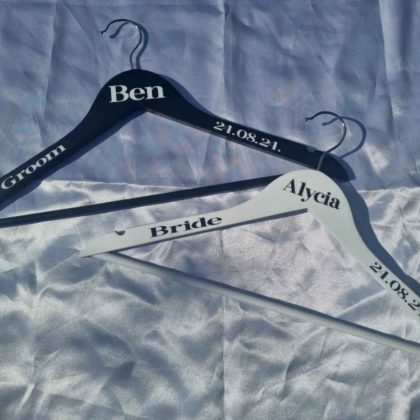 Personalised wooden coat hanger