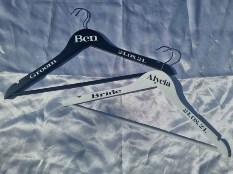 Personalised wooden coat hanger