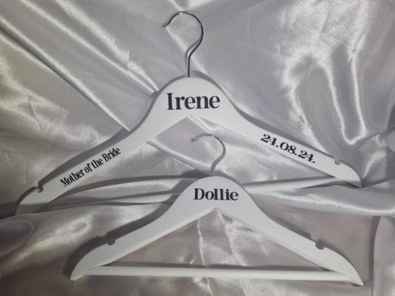 Personalised wooden coat hanger