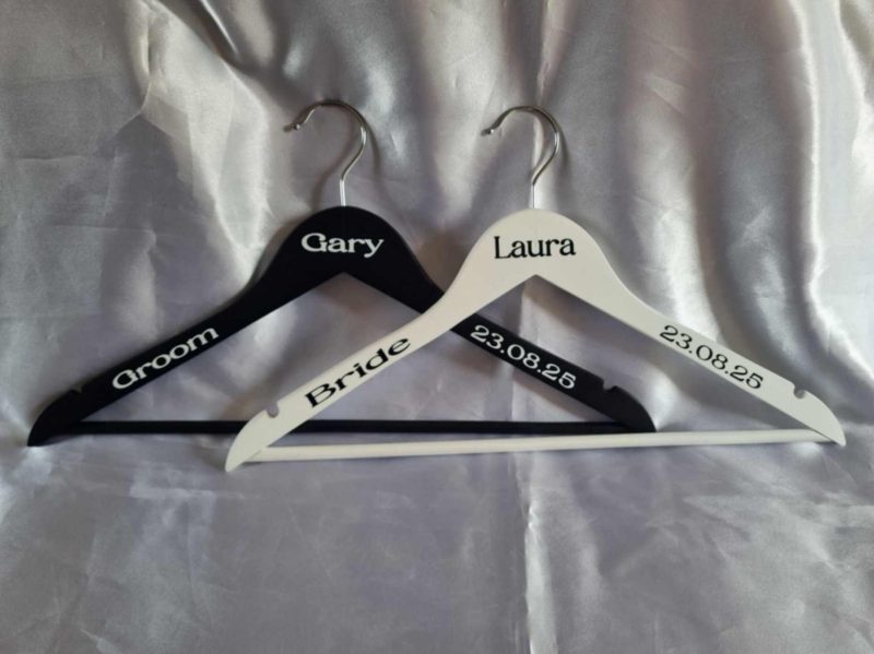 Personalised wooden coat hanger